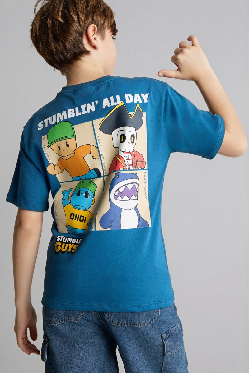 DeFacto Blue Boy Boy New Regular Fit Short Sleeve T-Shirt Casual - Image 1
