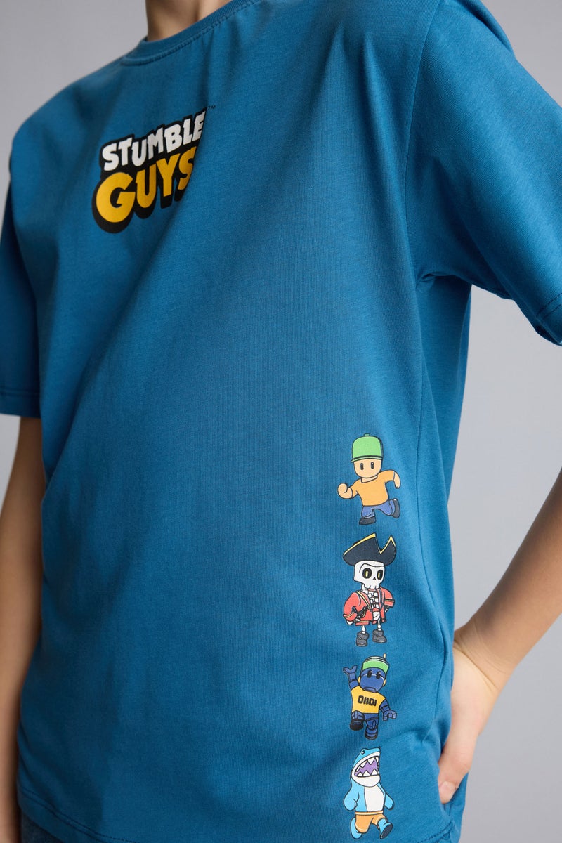 DeFacto Blue Boy Boy New Regular Fit Short Sleeve T-Shirt Casual - Image 4