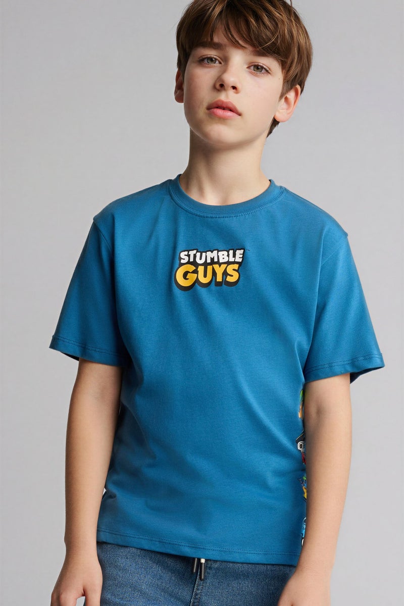DeFacto Blue Boy Boy New Regular Fit Short Sleeve T-Shirt Casual - Image 3
