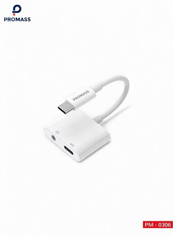بروماس محول سماعة راس USB C الى 3.5 ملم (مخرجين سماعة وشحن سريع الى Type C) اذن ايه يو اكس 2 في 1 شحن بي دي لايفون 16 برو/ماكس/بلس/15 ايباد برو اير 5 4 سامسونج فليب فولد S24 S23 الترا/بلس/FE جوجل بكسل 9/برو/8 الخ - Image 1