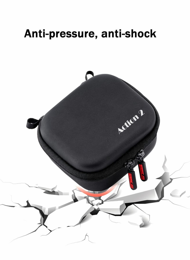 Compact Waterproof Storage Case for DJI Action 2 - Drop-Proof Travel Bag with Dual-Screen Accessory Holder (Black)  - Image 5