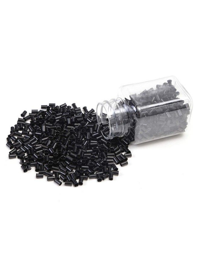 Vlasy 3.4Mm Microlink Beads Nonsilicone Copper Tubes Beads Locks Micro Link Ring Tube (1000Pcs Black)  - Image 3