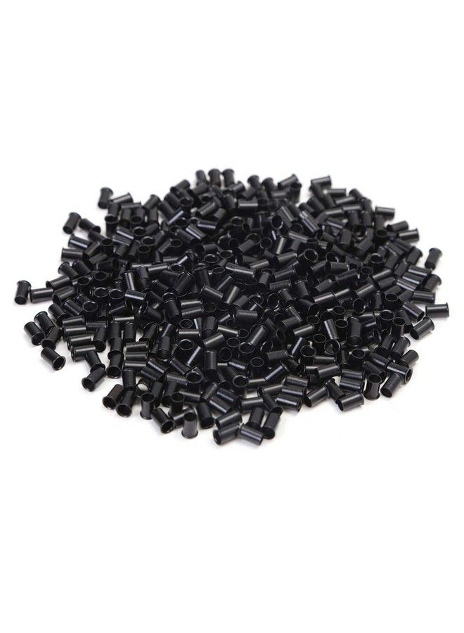 Vlasy 3.4Mm Microlink Beads Nonsilicone Copper Tubes Beads Locks Micro Link Ring Tube (1000Pcs Black)  - Image 4