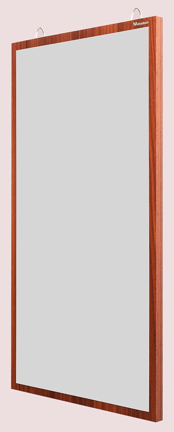 Mahaakaay Soni Engineered Wood Dressing Rectangular Hanging Bathroom Wall Mirror Classic Walnut - Image 3