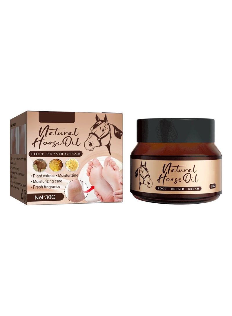 EELHOE Horse Oil Foot Repair Cream, Horse Oil Hand Foot Cream, Anti Cracking Skin Repairing Moisturizer, Feet Heel Cream, for Rough Dry & Cracked Chapped Feet Heel Skin - Image 1