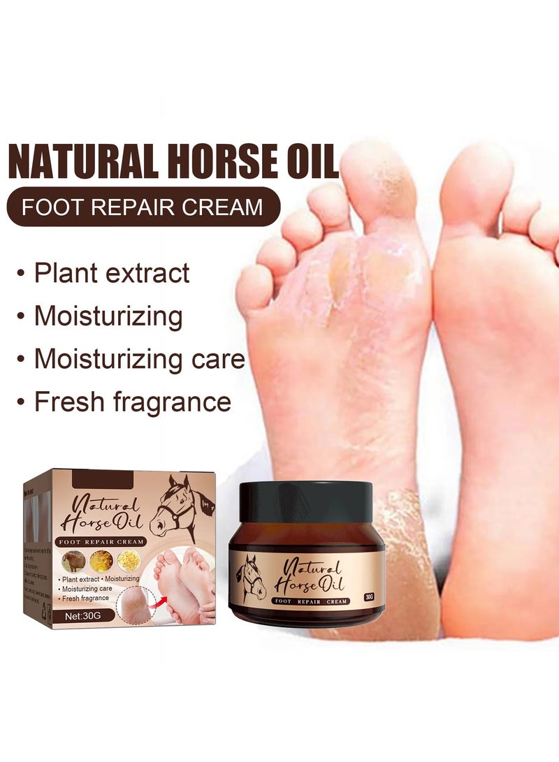 EELHOE Horse Oil Foot Repair Cream, Horse Oil Hand Foot Cream, Anti Cracking Skin Repairing Moisturizer, Feet Heel Cream, for Rough Dry & Cracked Chapped Feet Heel Skin - Image 2