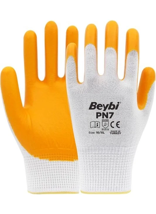 Beybi Pn7 Nitrile Yellow Work Gloves Size 9 - 60 Pairs