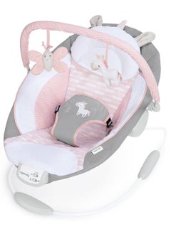 ingenuity Ingenuity Soothing Baby Bouncer Infant Seat with Vibrations, -Toy Bar & Sounds, 0-6 Months Up to 20 lbs (Pink Flora the Unicorn)  - Image 1