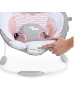 ingenuity Ingenuity Soothing Baby Bouncer Infant Seat with Vibrations, -Toy Bar & Sounds, 0-6 Months Up to 20 lbs (Pink Flora the Unicorn)  - Image 4