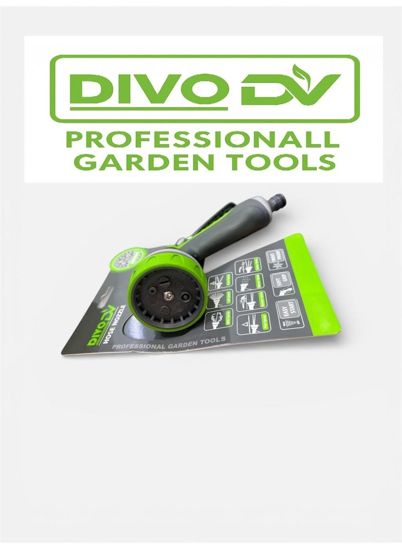 DIVO Garden Hose Nozzle Multi-Function Water Spray Gun – Model DVO714-32 - Image 2