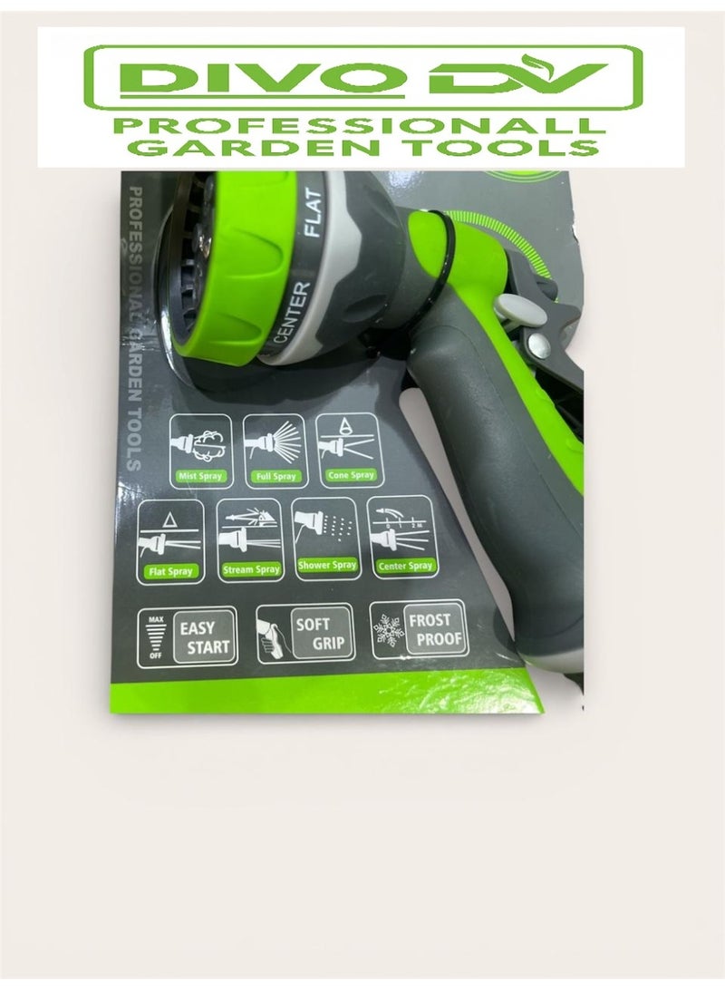 DIVO Garden Hose Nozzle Multi-Function Water Spray Gun – Model DVO714-32 - Image 3