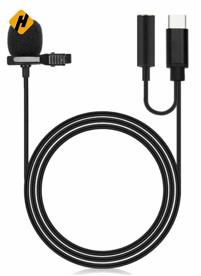HuHa JH-042 1.5M USB Type C LAVALIER Microphone Mobile Phone  Recording Monitor Microphone Type-C Mic Only for Android Phone JH-042 1.5M USB Type C LAVALIER Microphone Mobile Phone  Recording Monitor Micr  - Image 1