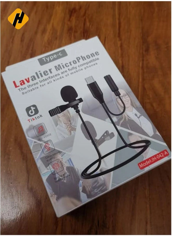 HuHa JH-042 1.5M USB Type C LAVALIER Microphone Mobile Phone  Recording Monitor Microphone Type-C Mic Only for Android Phone JH-042 1.5M USB Type C LAVALIER Microphone Mobile Phone  Recording Monitor Micr  - Image 4