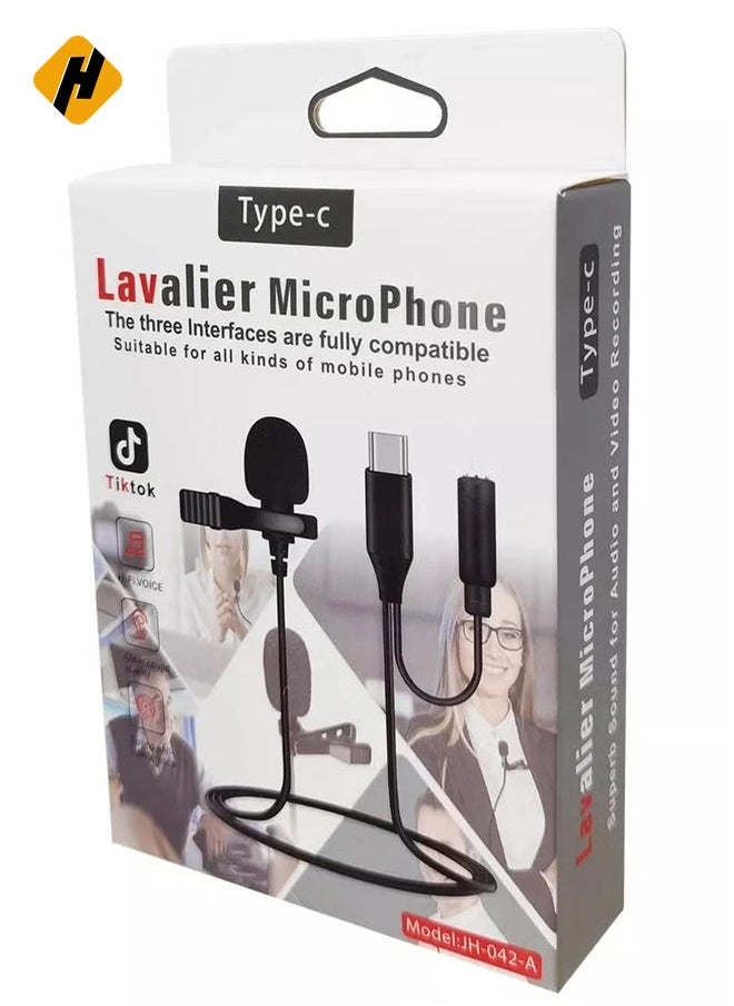 HuHa JH-042 1.5M USB Type C LAVALIER Microphone Mobile Phone  Recording Monitor Microphone Type-C Mic Only for Android Phone JH-042 1.5M USB Type C LAVALIER Microphone Mobile Phone  Recording Monitor Micr  - Image 3