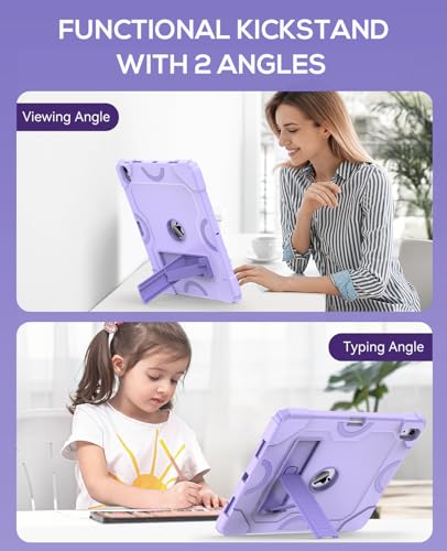 Cantis Case for iPad Air 13 Inch (M3) 2025/ for iPad Air 13-inch (M2) 2024 with Pencil Holder, Heavy Duty Shockproof Case for i Pad Air 13" Supports Pencil Pro and Pencil (USB-C), Purple+Purple - Image 3