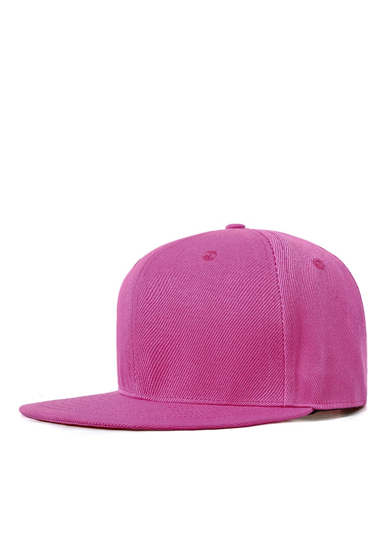 Generic Solid Color Snapback Baseball Caps for Men and Women Rose red  - Image 1