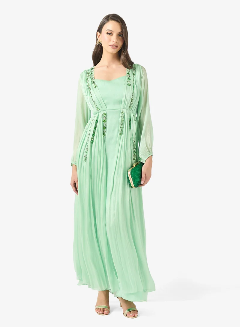 Drapped Dress With Embellished Detail