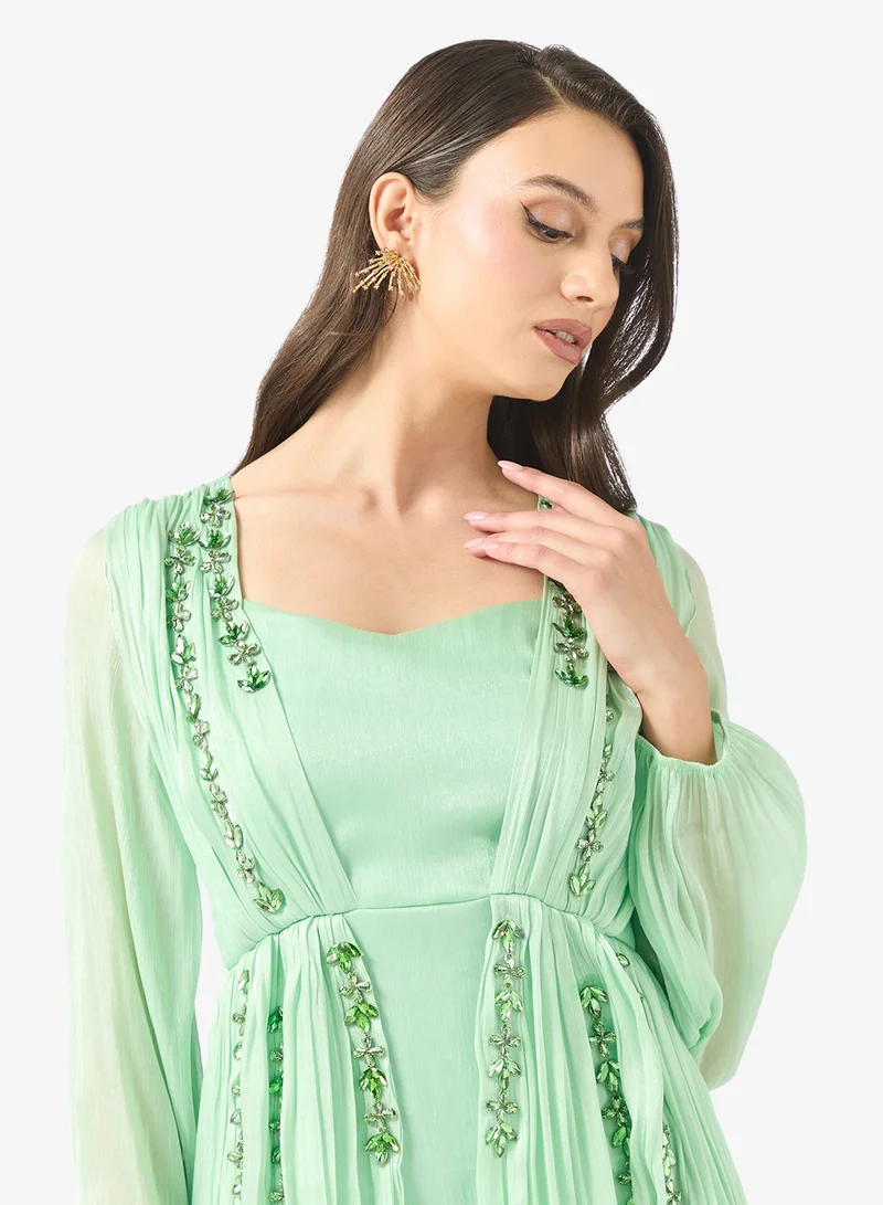 Namshi x  Drapped Dress With Embellished Detail for Women | Best Price UAE