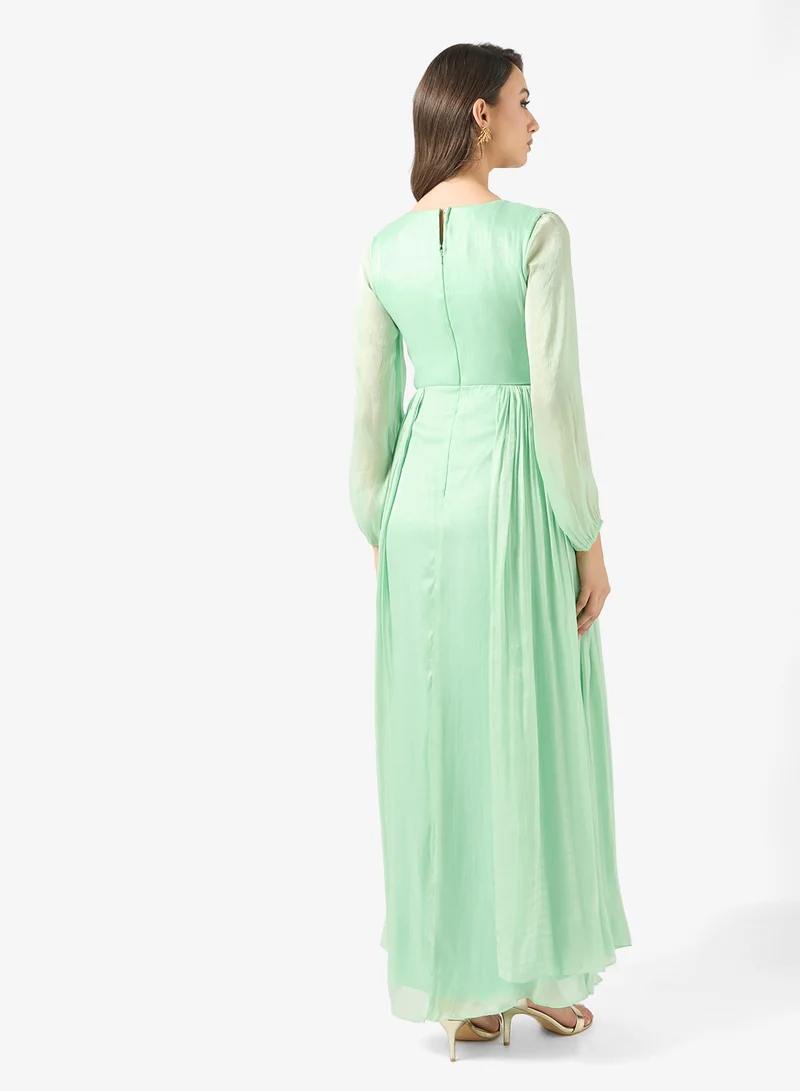 Namshi x Drapped Dress With Embellished Detail