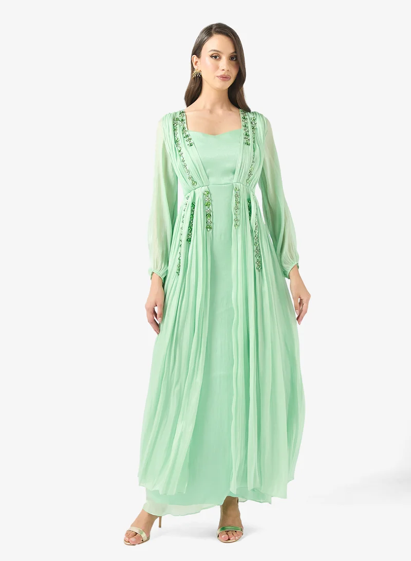 Namshi x  Drapped Dress With Embellished Detail for Women | Best Price UAE