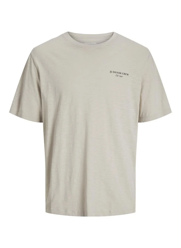 JACK & JONES Chest Print Regular Fit Crew Neck T-Shirt