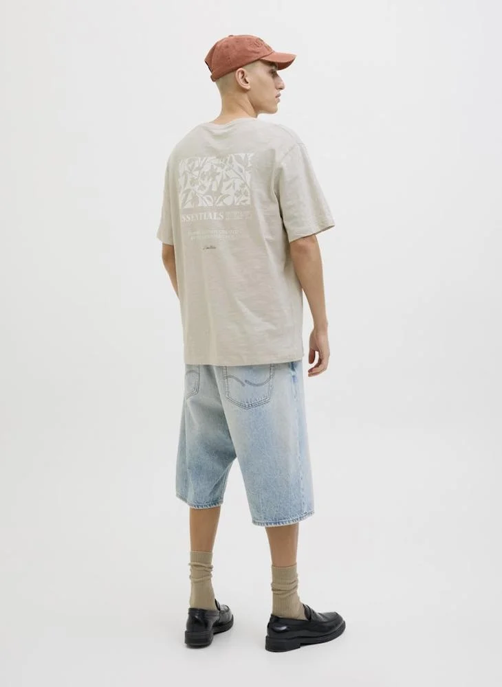 JACK & JONES Chest Print Regular Fit Crew Neck T-Shirt