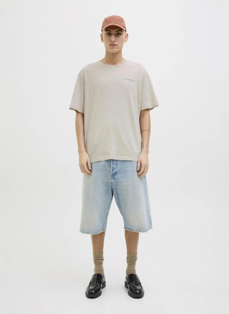 JACK & JONES Chest Print Regular Fit Crew Neck T-Shirt