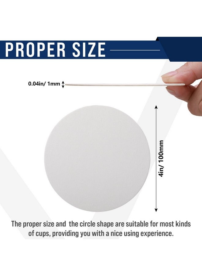 TaoBary 400 Pcs Disposable Paper Bar Coasters Bulk, 4 Inch Cardboard Coasters Blank for Drinks DIY Crafts Arts Wedding (White) - Image 4