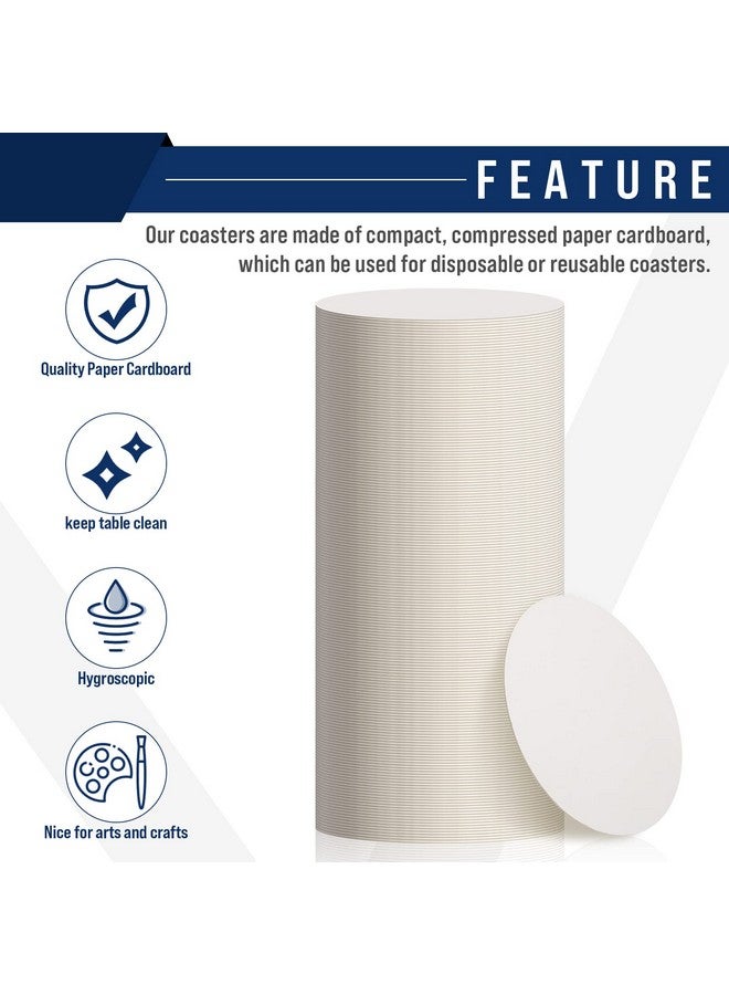 TaoBary 400 Pcs Disposable Paper Bar Coasters Bulk, 4 Inch Cardboard Coasters Blank for Drinks DIY Crafts Arts Wedding (White) - Image 5