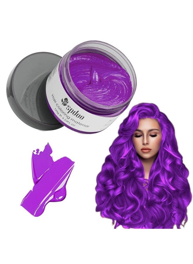 Spdoo Purple Hair Dye Temporary Hair Color Wax, Purple Color Hair Wax Hair Paint, Colored Hair Dye Wax for Men Women Kids Daily Party Cosplay Halloween DIY Hair Color - Image 1