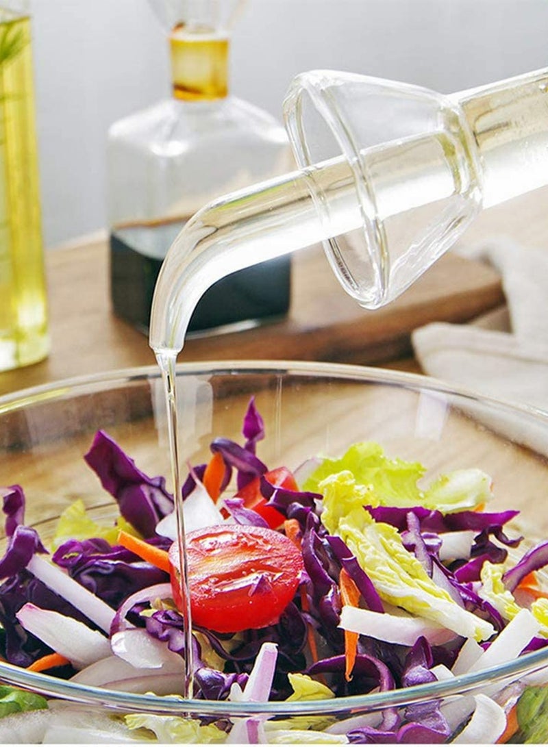 KASTWAVE Oil Bottle Glass Olive Oil Dispenser Bottle Glass Set 2 Pcs 250 ml and 500 ml Cooking Vinegar Measuring Dispenser Lab Glassware Seal Handicraft with Spout for Kitchen and BBQ - Image 4