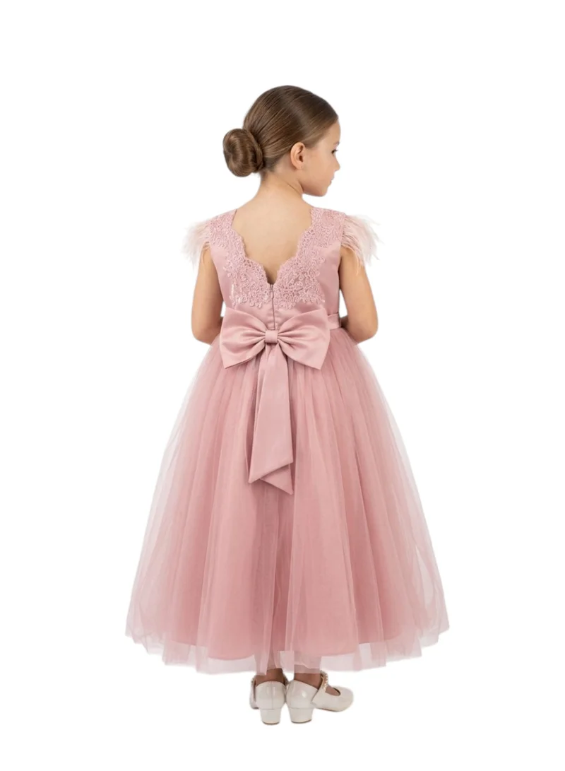 Bidani  Pink Feather Accented Party Gown for Women | Best Price UAE