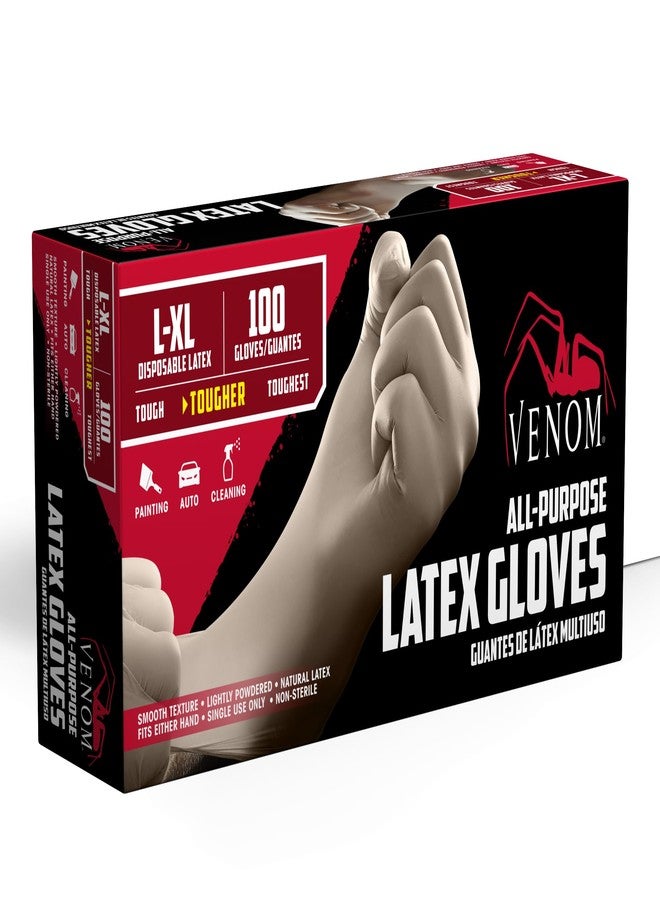 Venom Medline Venom Powdered Latex Multi-Purpose Disposable Gloves, One-Size, 100 Count - Image 2
