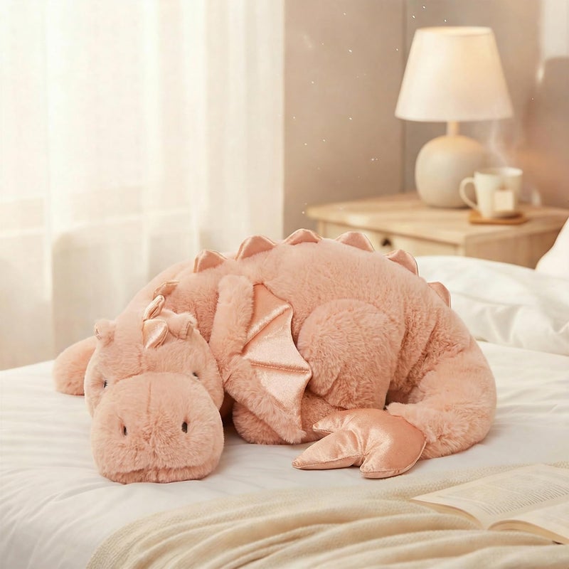 ARELUX Large 36in Cute Dragon Stuffed Animals Plush Toy Soft Pink Pterosaur Plushie Giant Fuzzy Dinosaur Pillow Plushies with Wings Cuddly for Friends Family Member - Image 3