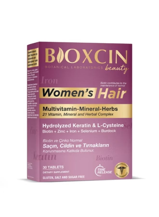 بيوكسين أقراص بيوكسين للشعر للنساء، 30 قرصًا - دعم غذائي لشعر صحي وقوي - Image 1