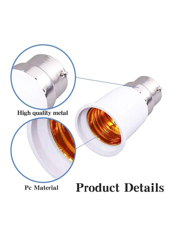 Loquat 5-Piece Base Screw Bulb Holder Adapter Set White/Gold 8x19centimeter - Image 3