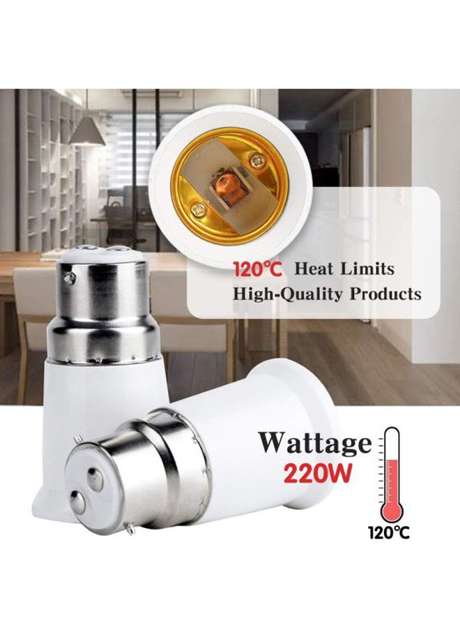 Loquat 5-Piece Base Screw Bulb Holder Adapter Set White/Gold 8x19centimeter - Image 4