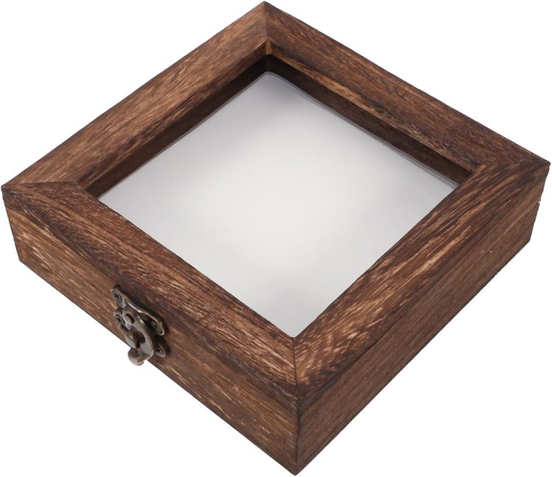 صندوق عرض الفراشات من جوجوفوني، إطار ظل 15×15×4.5 سم، خشب بولونيا كربوني مع حصيرة تثبيت من الإيفا البيضاء، إطار عينات لتخزين الحشرات والحفاظ عليها - Image 1
