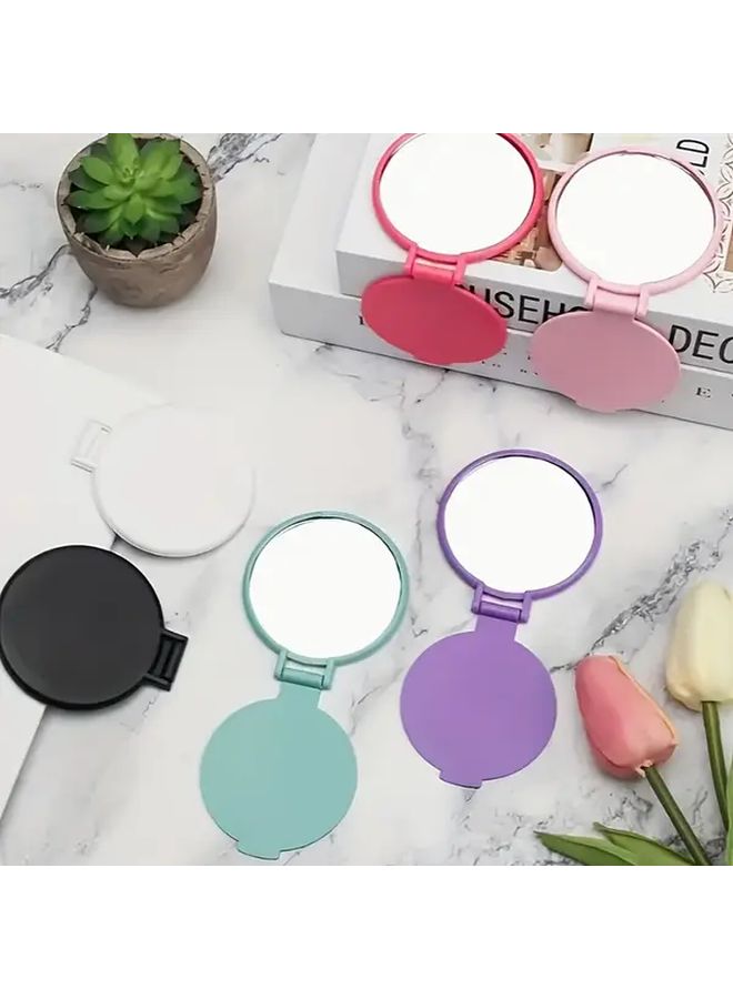 Purple 8pcs Foldable Portable Handheld Mirrors with Polished Glass for Makeup Travel Dorm - Image 3