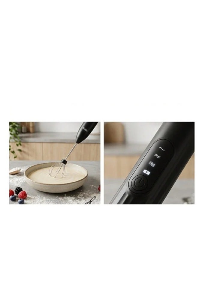 Ruay Electric Milk Frother and Egg Beater - Cordless with 3 Speeds and Quiet Motor -White,RA24 - Image 2