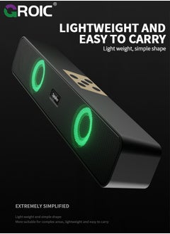 GROIC Computer Speakers Desktop Soundbar HiFi Stereo Audio RGB Mini Sound Bar External Speaker with Bluetooth AUX-in Wired USB Powered Volume Control for PC Laptop Tablets Monitor  - Image 4