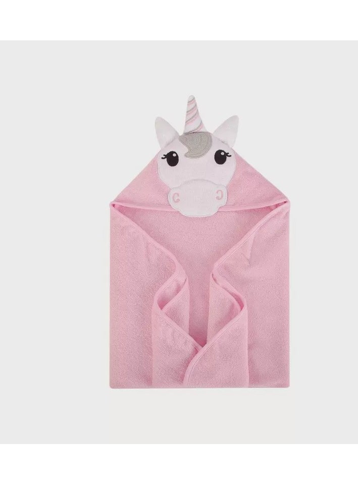 hudson baby Hudson Baby Animal Hooded Towel Woven Terry, Unicorn  - Image 2