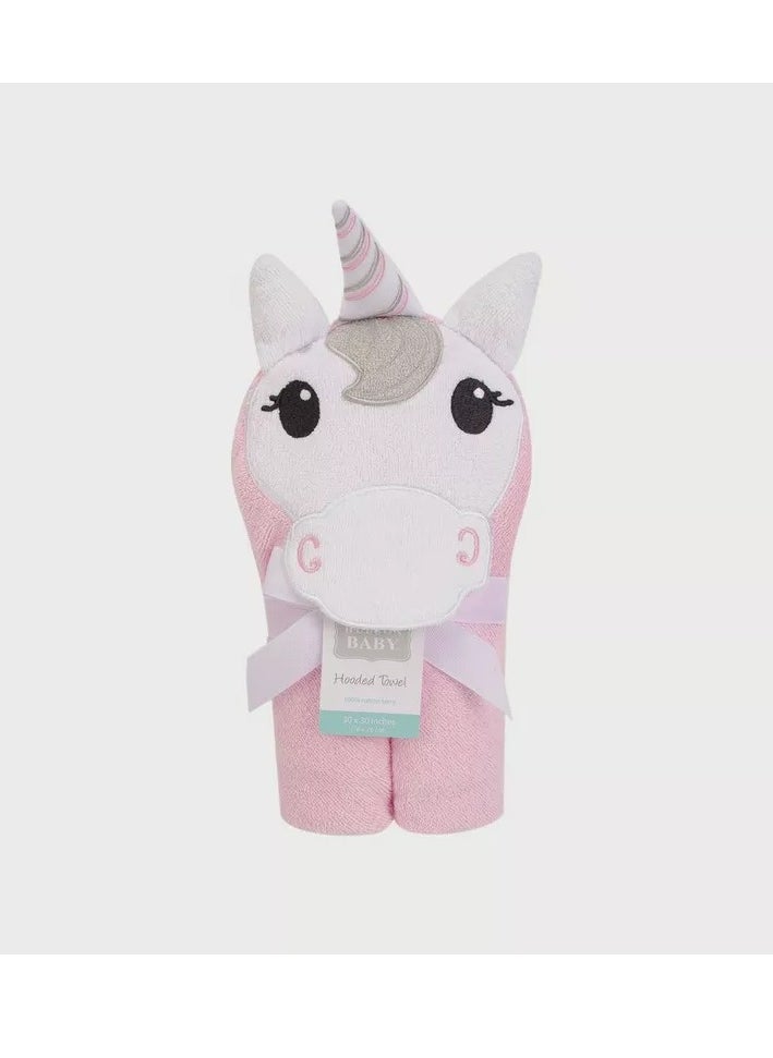 hudson baby Hudson Baby Animal Hooded Towel Woven Terry, Unicorn  - Image 4