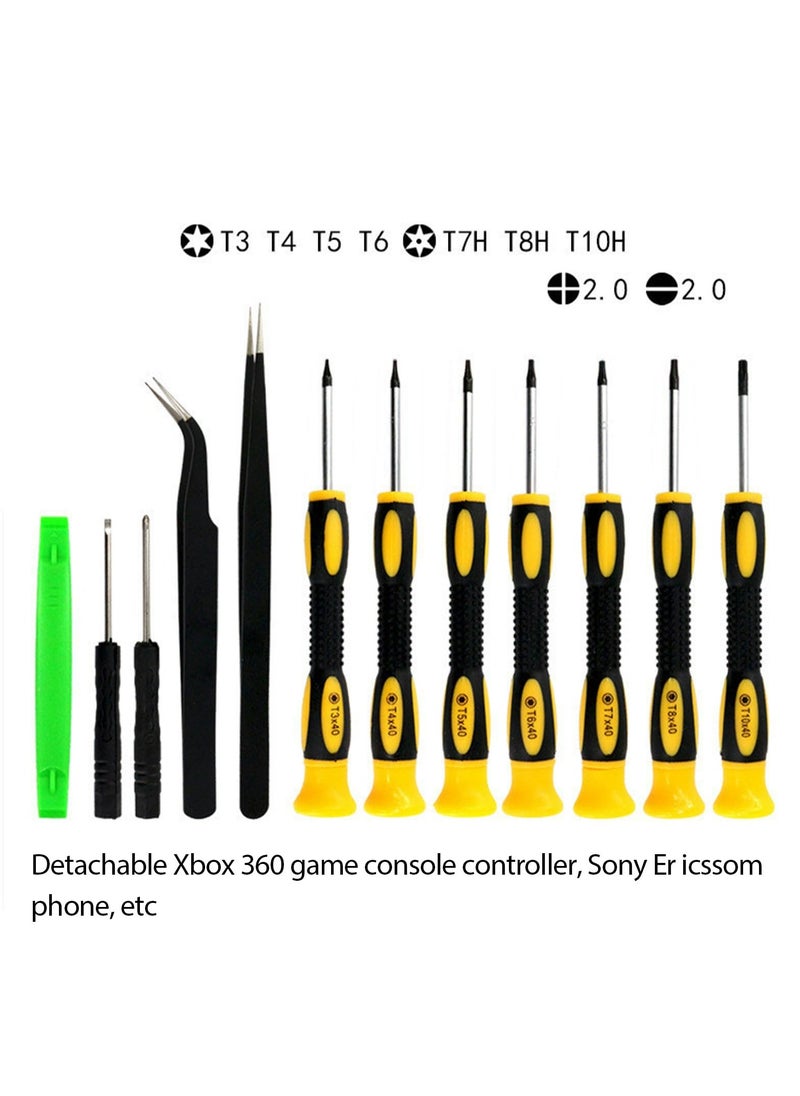 Screwdrivers Set, Screwdriver Set star Screwdrivers with T3 T4 T5 T6 T7 T8 T10, ESD Tweezers, Slotted Camera, Computer, and Repair Kit
