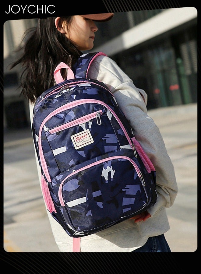 Joychic 3-Piece Nylon Water Resistant Travel Daypack Brief Durable Large Capacity School Backpack Set with Front Pocket for Middle High Students - Image 3