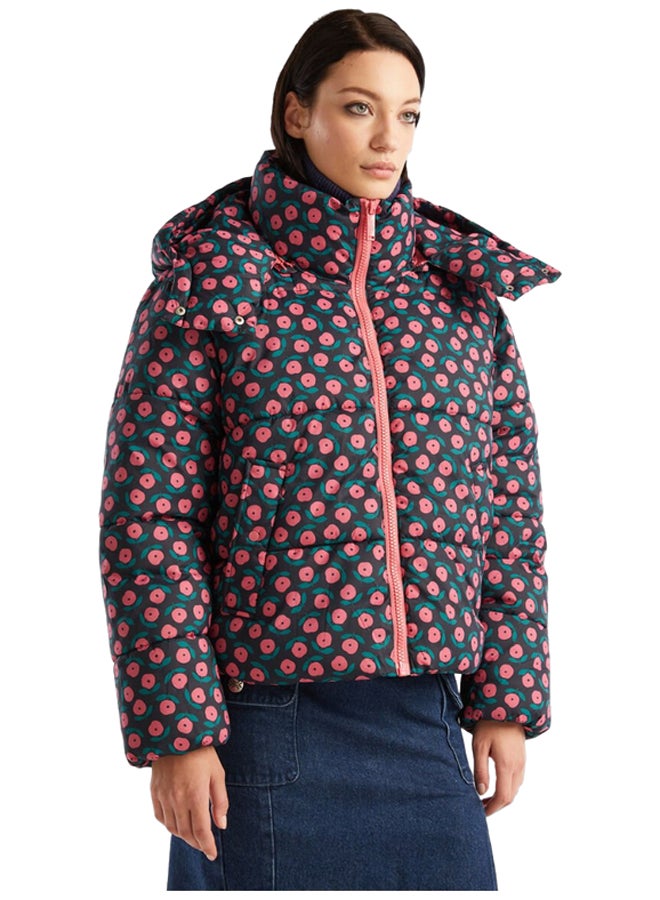 Benetton PADDED JACKET WITH FLOWER PRINT  - Image 1