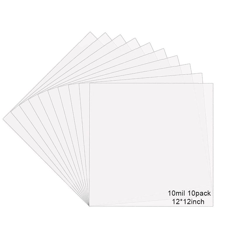 10 Sheets 10 mil Mylar Sheet 12 x 12 inch Milky Translucent Plastic Blank Stencils Reusable Stencil Template Material Make Your Own Stencil