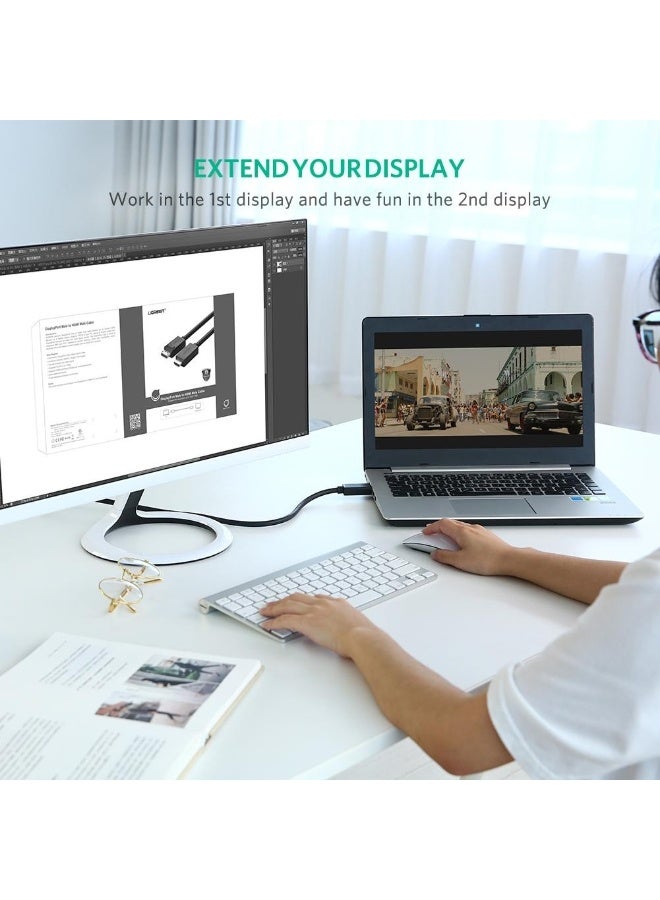 CABLE CONV DisplayPort to HDMI 4K Cable 1.8m – DP to HDMI Adapter Cable, 4K Ultra HD Video & Audio Support for PC, Laptop, Monitor, HDTV & Projector - Image 4