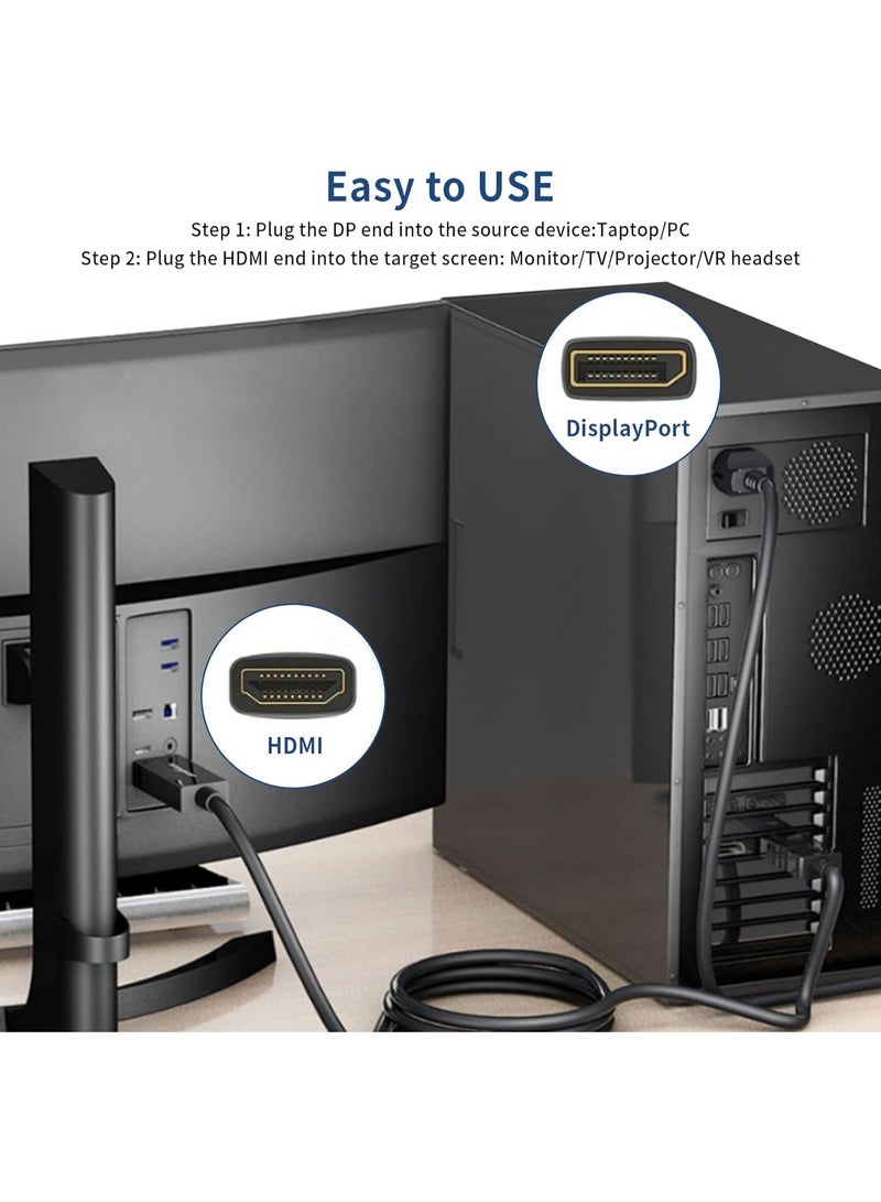 CABLE CONV DisplayPort to HDMI 4K Cable 1.8m – DP to HDMI Adapter Cable, 4K Ultra HD Video & Audio Support for PC, Laptop, Monitor, HDTV & Projector - Image 5