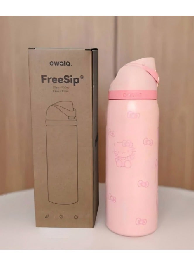 Owala FreeSip Insulated Stainless Steel Water Bottle with Straw for Sports Travel and School BPA-Free Sports Water Bottle (Pink 32OZ) - Image 3